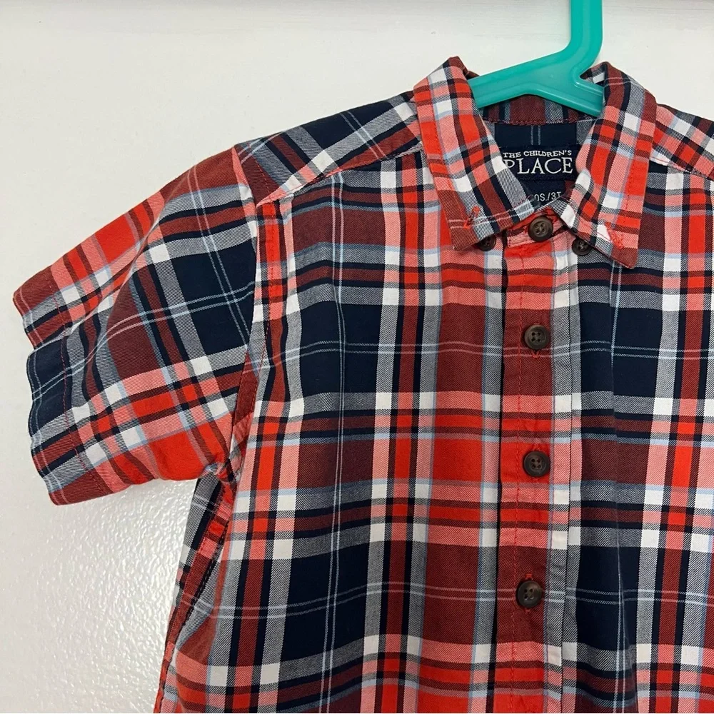 The Children's Place Baby Boys and Toddler Poplin Short Sleeve Button Down Shirt